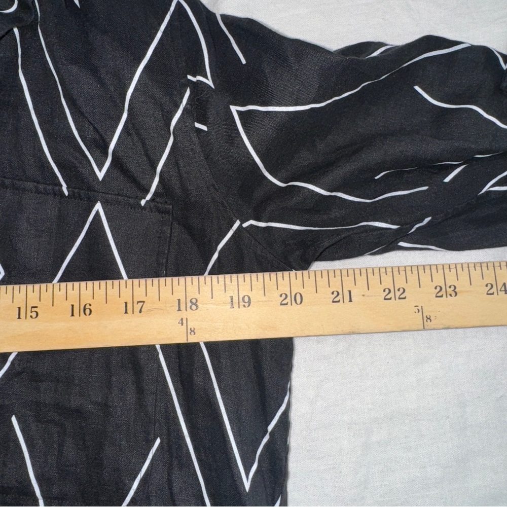 Equipment Valerie Black and White Linen Playsuit Romper Patterned Casual #cc - Picture 5 of 11